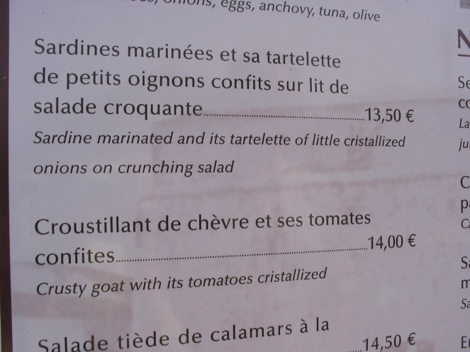 French menu