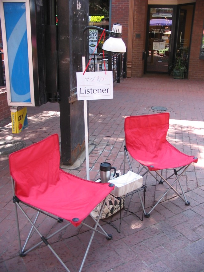 Listening on the Pearl Street Mall